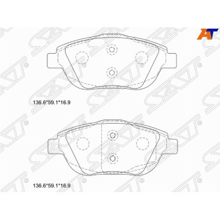 Колодки тормозные перед CITROEN C3 09-/C3 II 09-/C3 PICASSO 09-/DS3 09- SAT