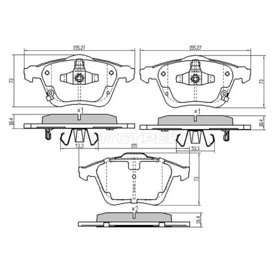 Колодки тормозные перед MAZDA 6/ATENZA GG#/GH# SAT