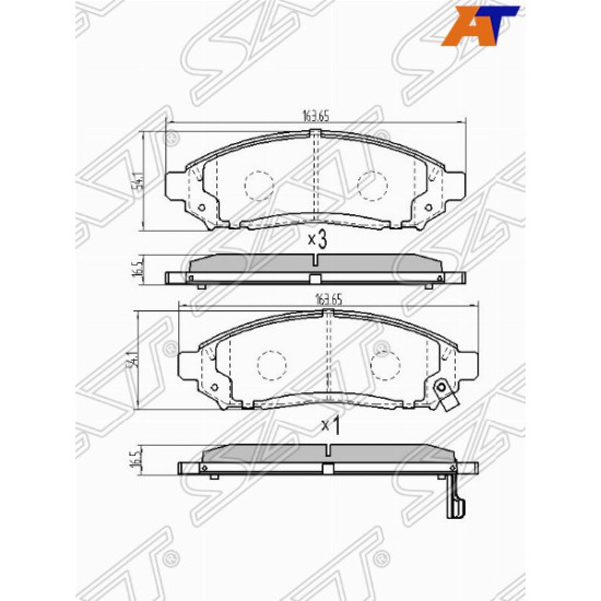 Колодки тормозные перед NISSAN PATHFINDER 51/NAVARA 50 SAT