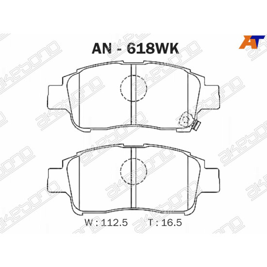 Колодки тормозные перед TOYOTA PLATZ/ VITZ/PROBOX 00- AKEBONO