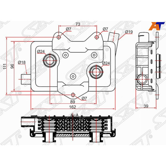 Радиатор масляный MERCEDES SPRINTER 95-06/VITO 96-03 SAT