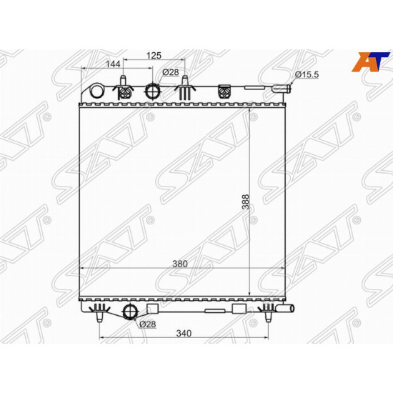Радиатор PEUGEOT 207/208 1.4/1.6 06- /CITROEN C3/DS3 1.4/1.6 09- SAT
